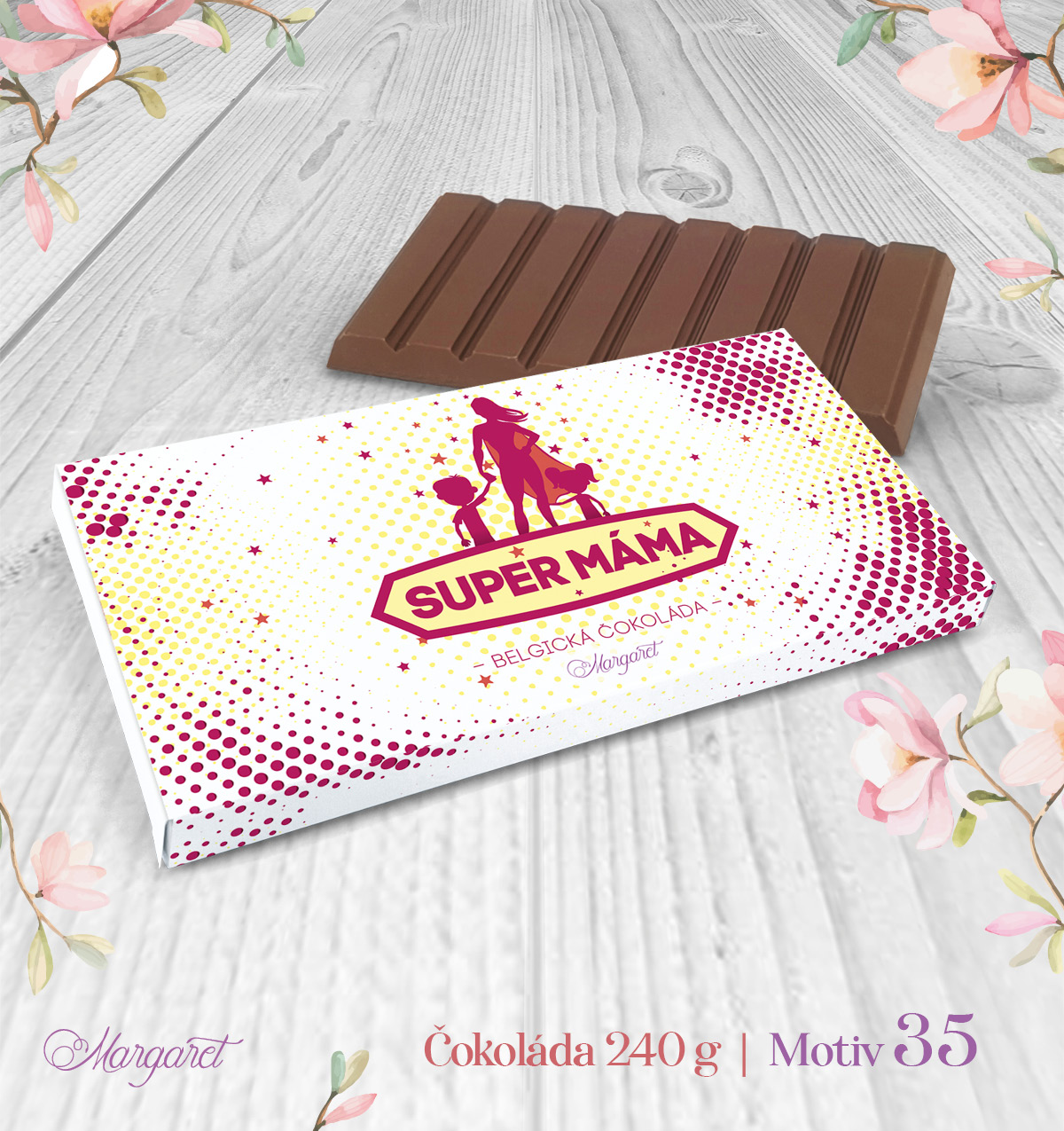 Belgická čokoláda 240 g – Super máma | Motiv 35