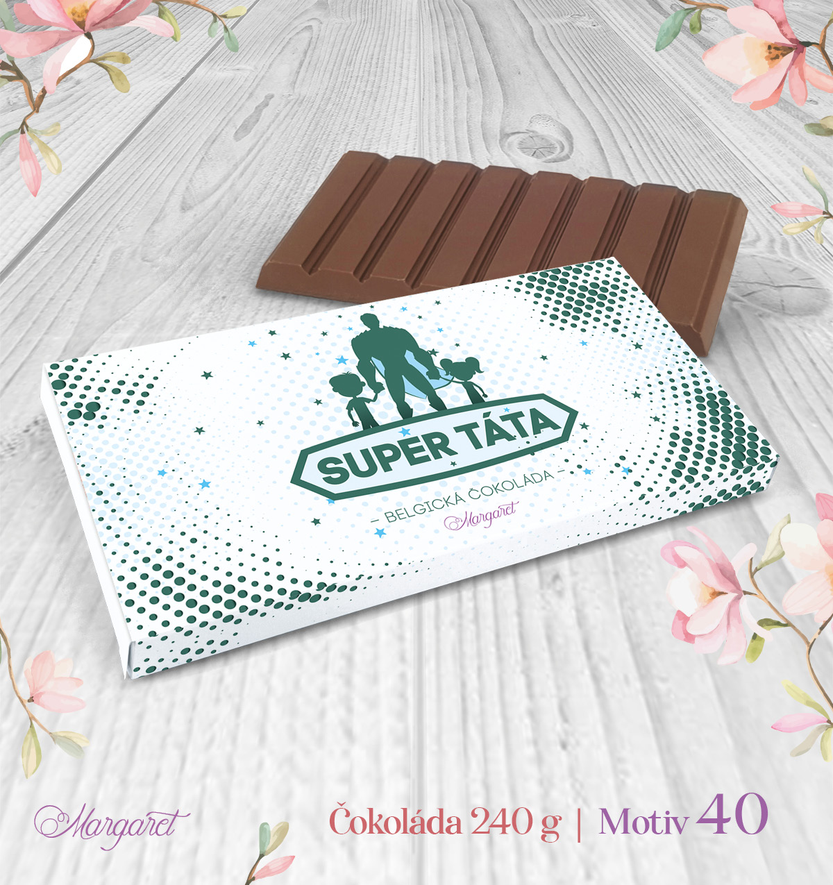 Belgická čokoláda 240 g – Super táta | Motiv 40