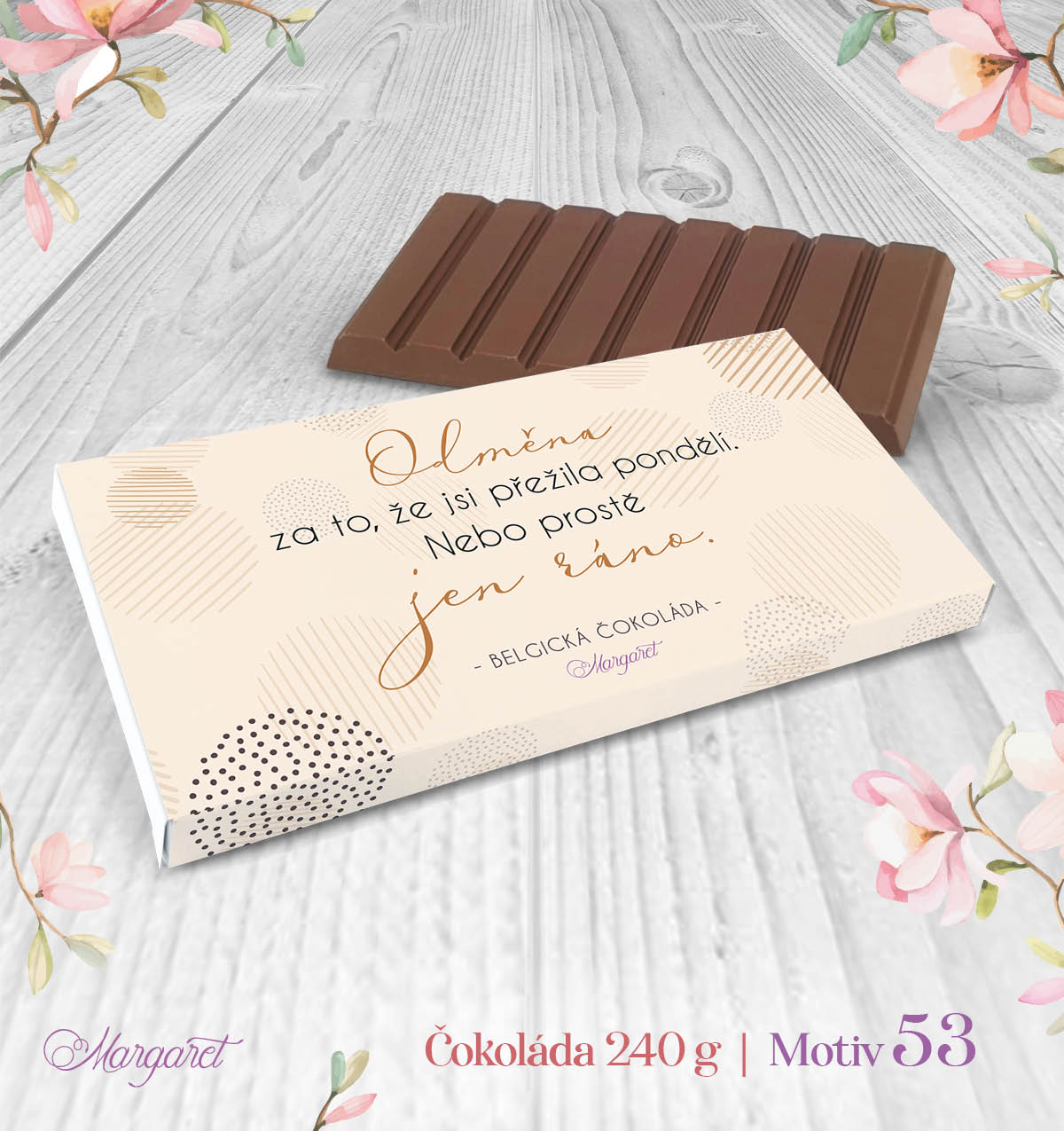 Belgická čokoláda 240 g – Odměna za pondělí | Motiv 53