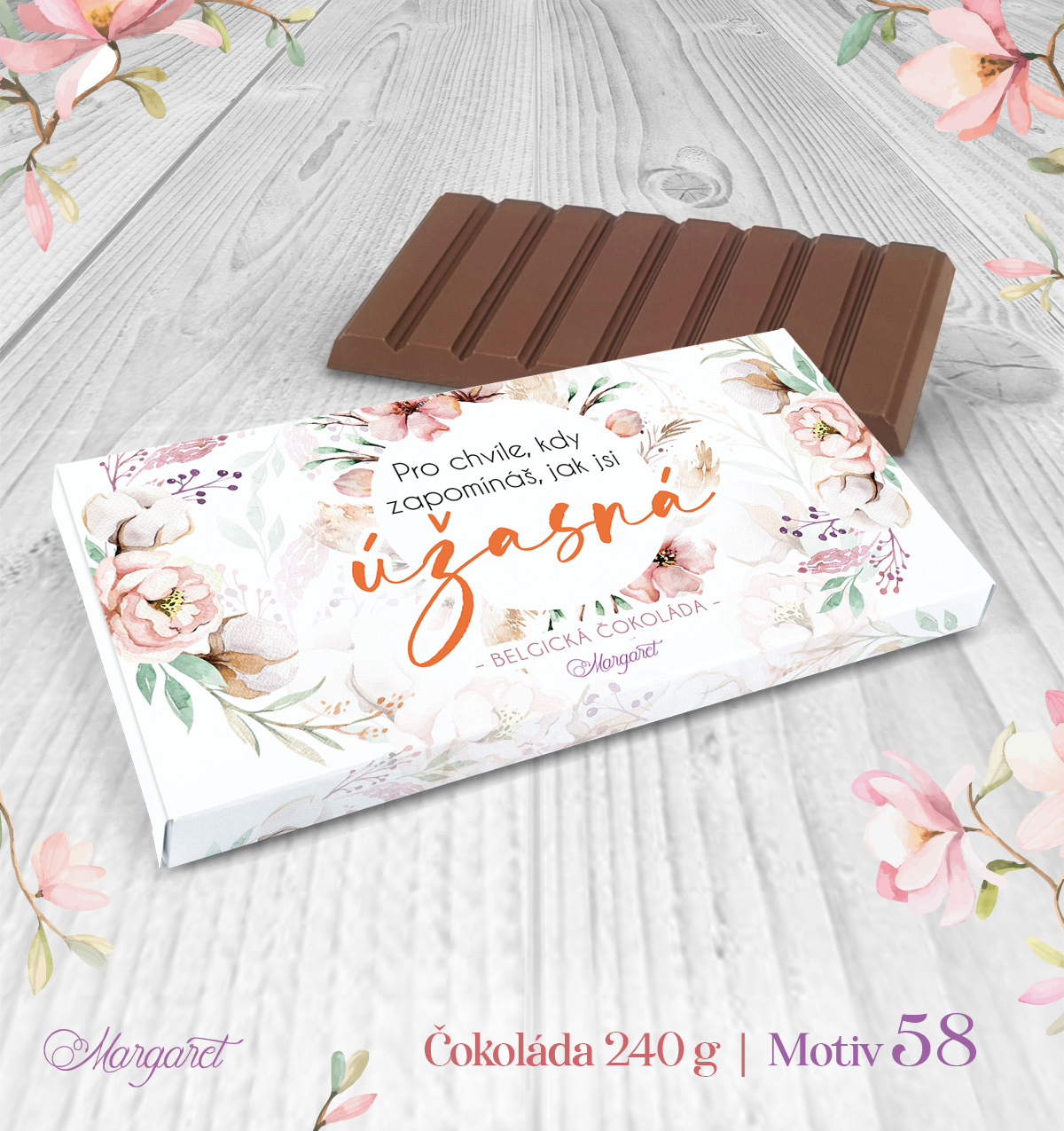 Belgická čokoláda 240 g – Jsi úžasná | Motiv 58