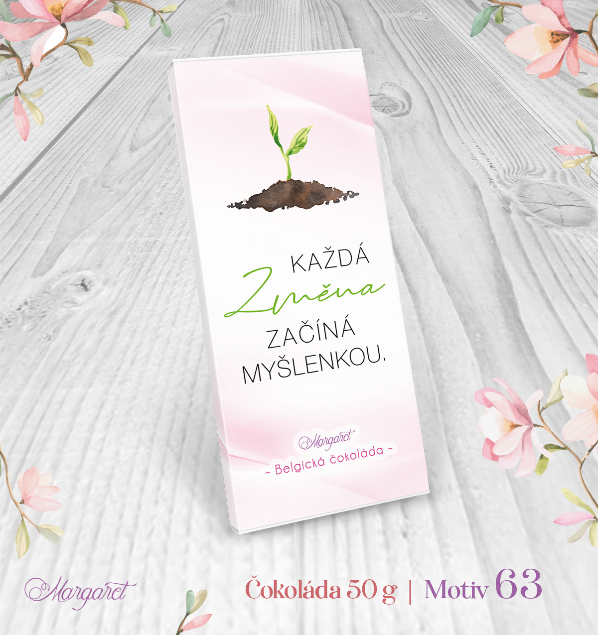 Belgická čokoláda 50 g – Každá změna začíná myšlenkou | Motiv 63