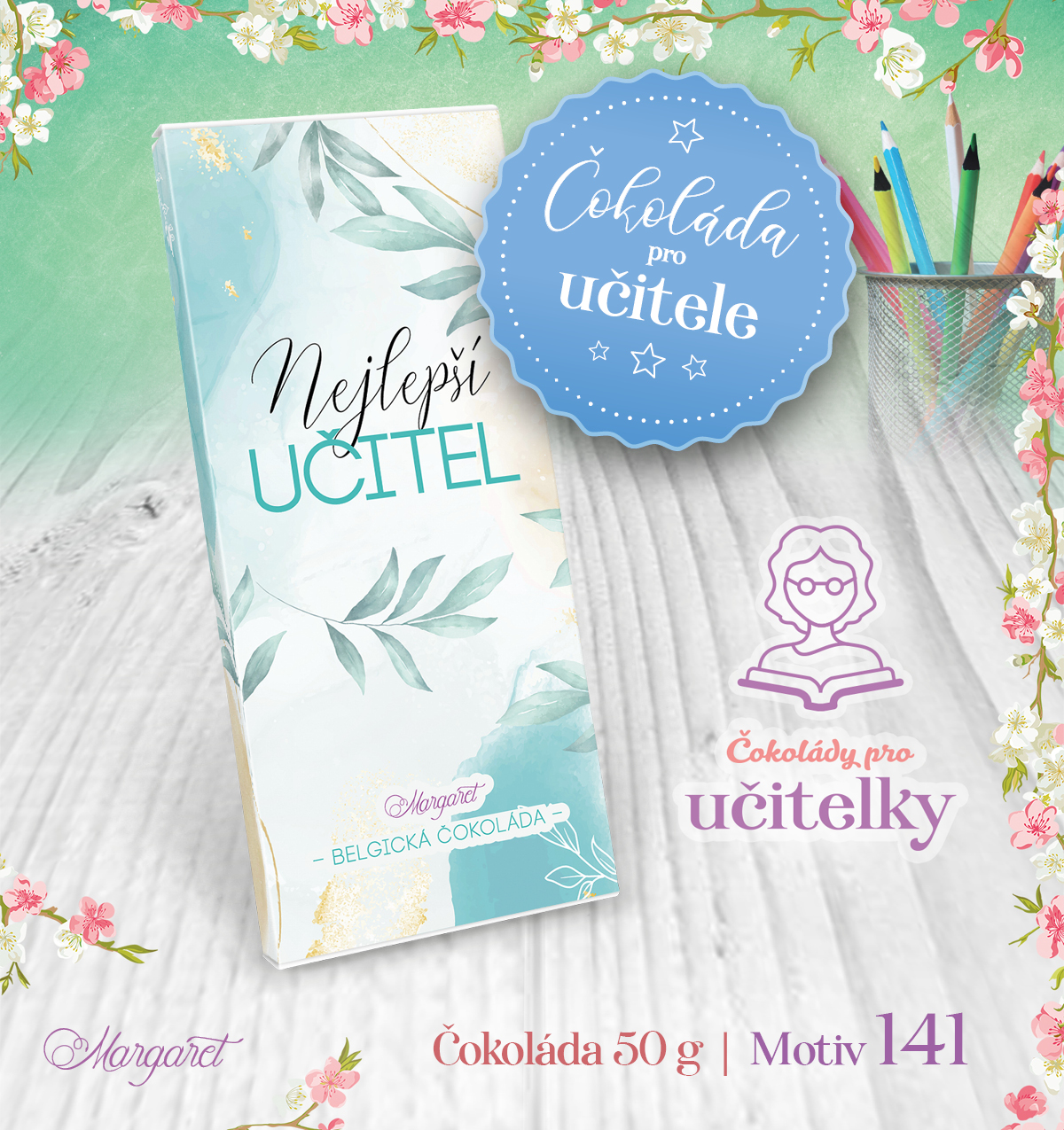 Belgická čokoláda HOŘKÁ 50 g | Motiv 141