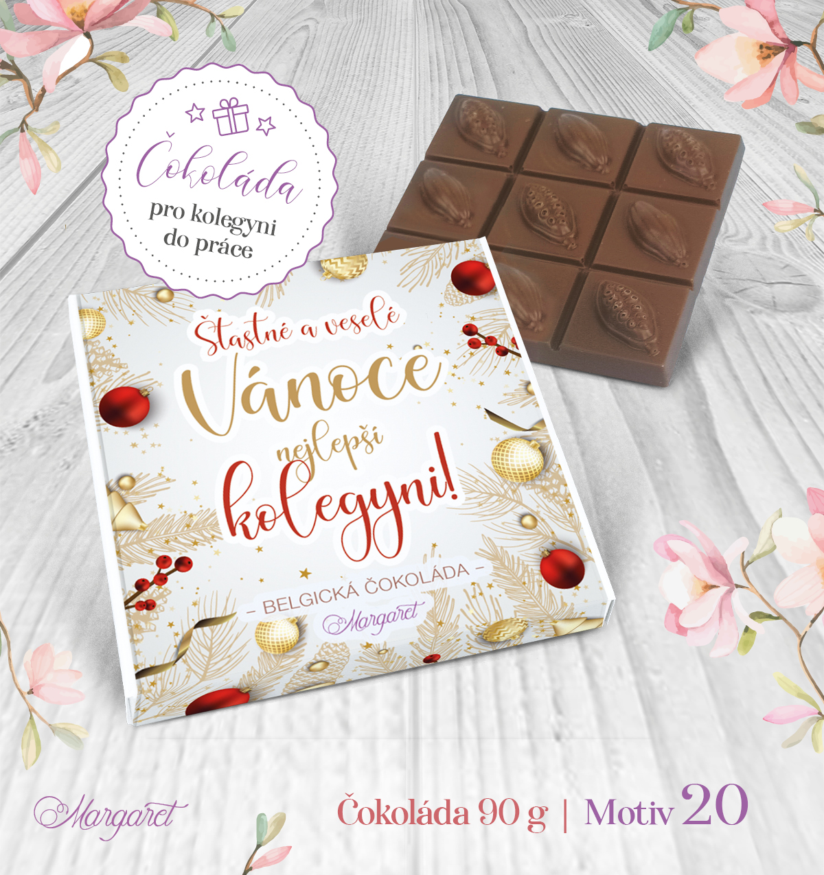 Belgická čokoláda HOŘKÁ 90 g | Motiv 20
