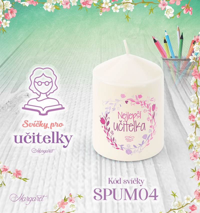 Svíčka s potiskem – Pro učitelky | Malá