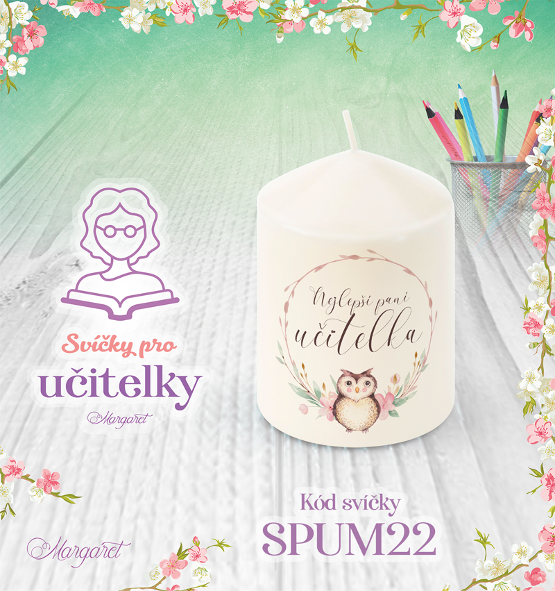 Svíčka s potiskem – Pro učitelky | Malá