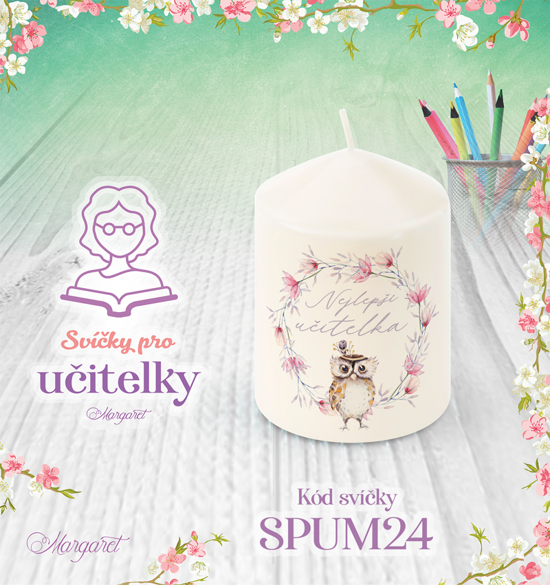 Svíčka s potiskem – Pro učitelky | Malá