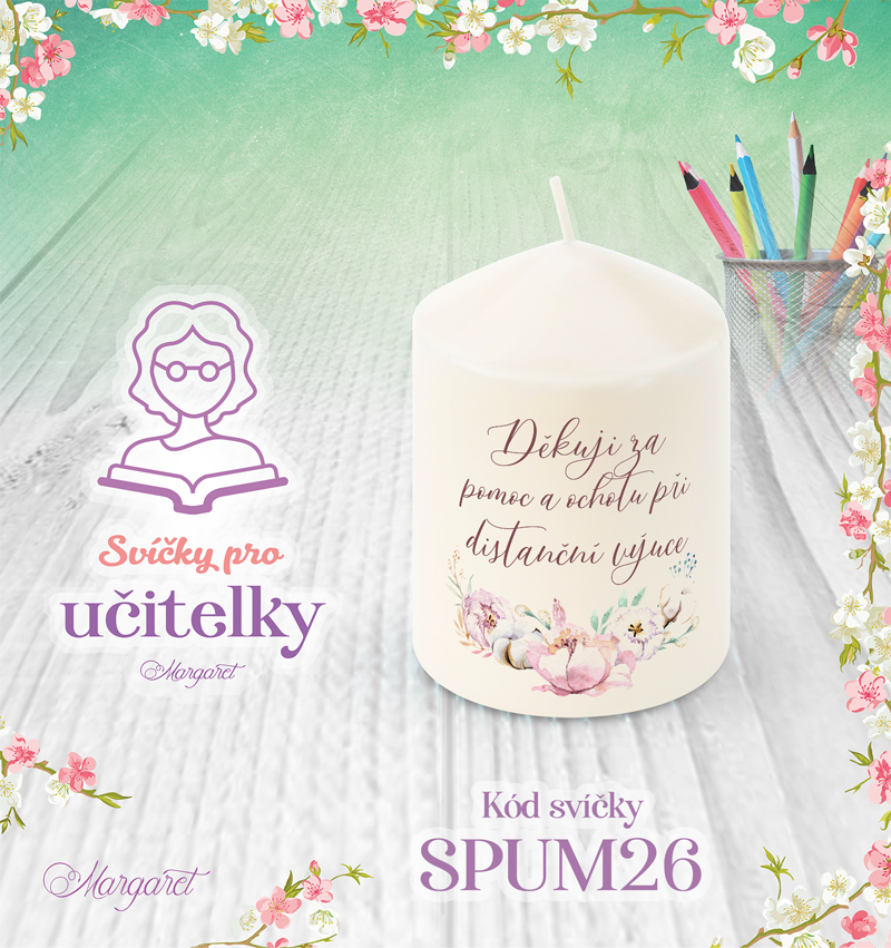 Svíčka s potiskem – Pro učitelky / Malá | Motiv 26