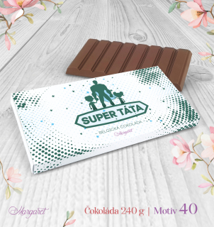 Belgická čokoláda 240 g – Super táta | Motiv 40