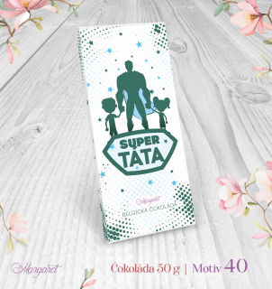 Belgická čokoláda 50 g – Super táta | Motiv 40