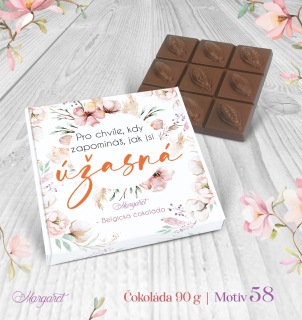 Belgická čokoláda 90 g – Jsi úžasná | Motiv 58