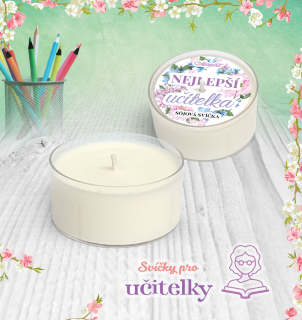 Velká čajová svíčka (40 g) pro učitelky / Motiv 4 | Vůně Litsea Cubeba