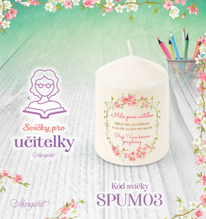 Svíčka s potiskem – Pro učitelky | Malá