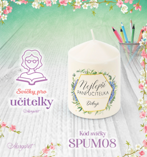 Svíčka s potiskem – Pro učitelky | Malá