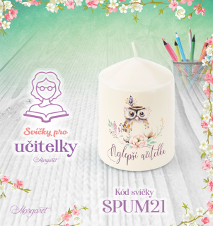 Svíčka s potiskem – Pro učitelky | Malá