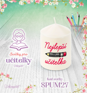Svíčka s potiskem – Pro učitelky | Malá